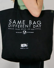 Tote Bag - Black Natural Cotton Canvas (Heavier weight)