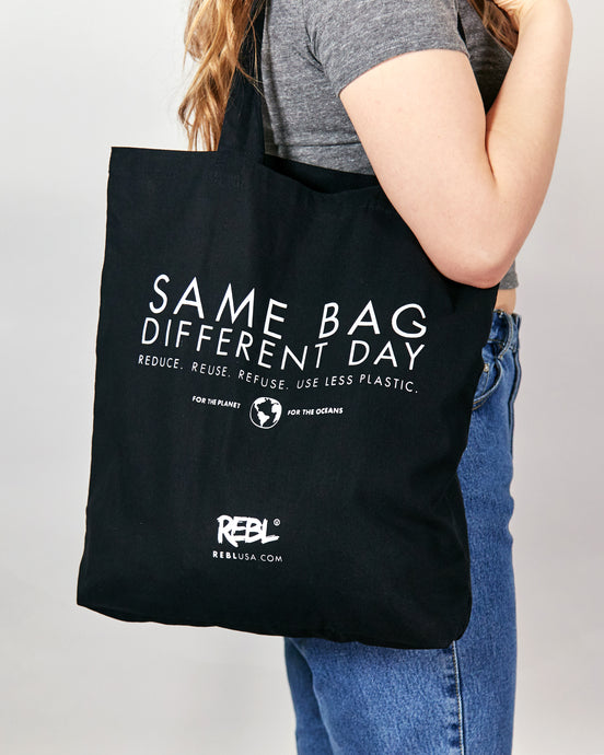 Tote Bag - Black Natural Cotton Canvas (Lighter weight)